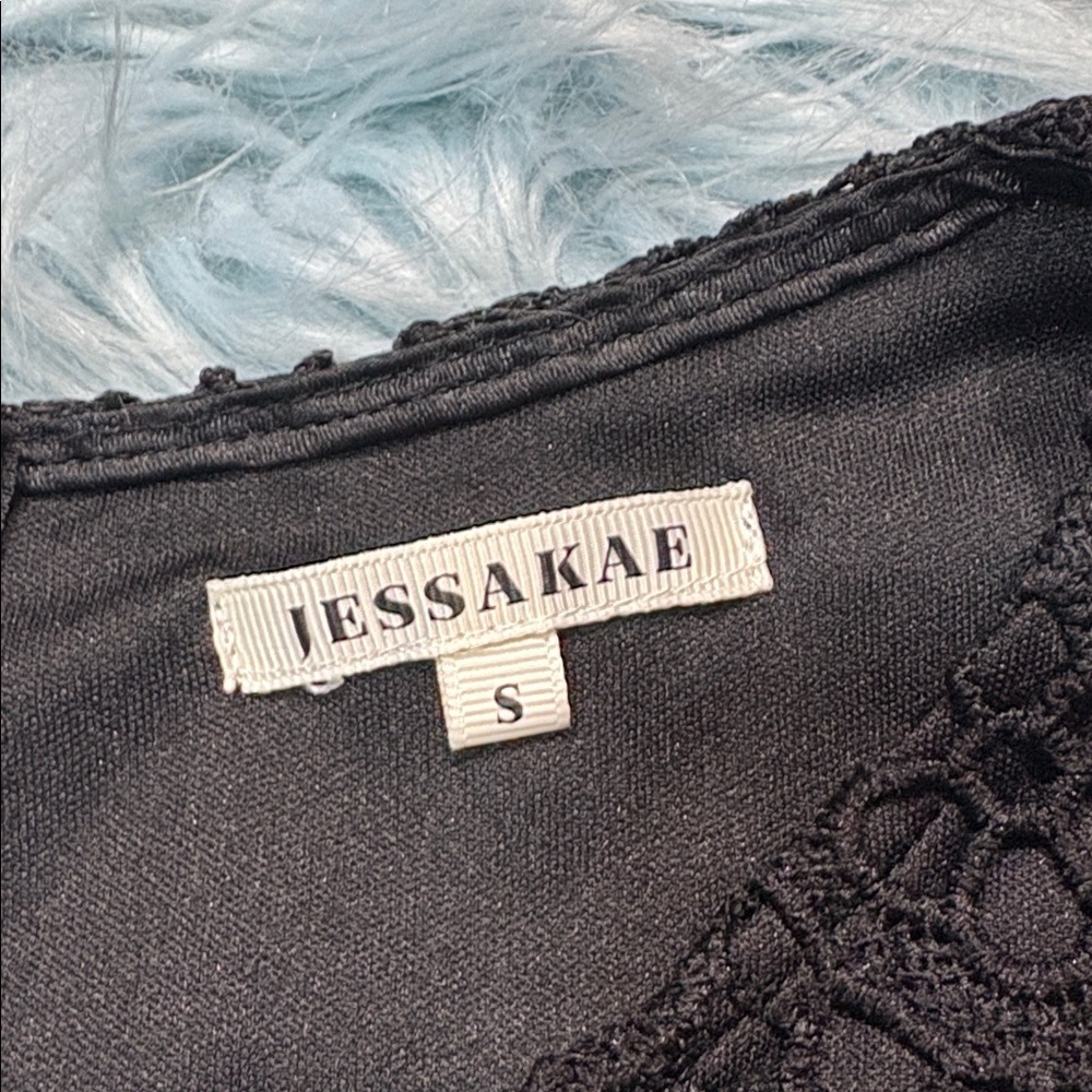 Jessakae Eyelet Lace Tiered Black Dress - Picture 3 of 8